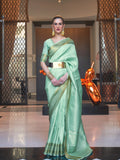 Green Art Silk Saree With Blouse Piece