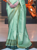 Green Art Silk Saree With Blouse Piece