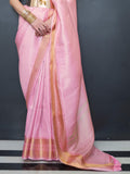 Pink Art Silk Saree With Blouse Piece