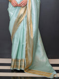 Blue Art Silk Saree With Blouse Piece