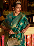 Green Art Silk Saree With Blouse Piece