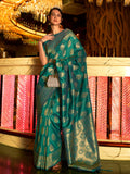 Green Art Silk Saree With Blouse Piece