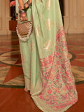 Green Kashmiri Modal Saree With Blouse Piece