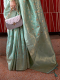 Green Art Silk Saree With Blouse Piece