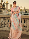 Multicolor Satin Saree With Blouse Piece