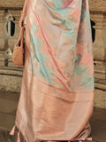 Multicolor Satin Saree With Blouse Piece