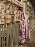 Purple Organza Chickankari Saree With Blouse Piece