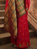 Red Art Silk Saree With Blouse Piece