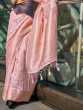 Pink Art Silk Saree With Blouse Piece