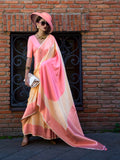 Multicolor Soft Silk Saree With Blouse Piece