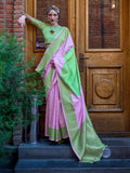 Green Soft Silk Saree With Blouse Piece