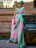 Pink Soft Silk Saree With Blouse Piece