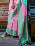 Pink Soft Silk Saree With Blouse Piece