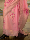 Peach Art Silk Saree With Blouse Piece