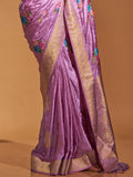 Pink Satin Saree With Blouse Piece