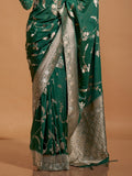 Green Georgette Nylon Saree With Blouse Piece