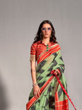 Green Art Silk Saree With Blouse Piece