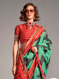 Green Art Silk Saree With Blouse Piece