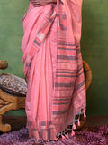 Pink Party Wear Silk Saree With Blouse Piece