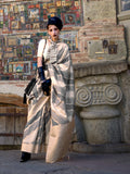 Grey Soft Silk Saree With Blouse Piece