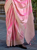 Pink Soft Silk Saree With Blouse Piece