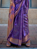 Purple Organza Saree With Blouse Piece