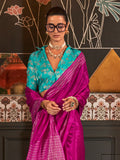 Pink Party Wear Viscose Saree With Blouse Piece