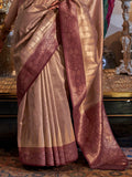 Brown Tissue Saree With Blouse Piece