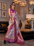 Purple Tissue Saree With Blouse Piece