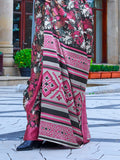 Pink Satin Crepe Saree With Blouse Piece