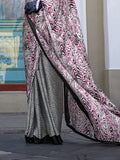 Multi Satin Crepe Saree With Blouse Piece