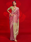 Maroon Tussar Silk Saree With Blouse Piece