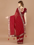 Red Georgette Daily Wear Saree With Blouse Piecde