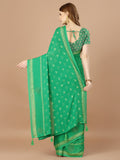 Green  Georgette Festive Wear Saree With Blouse Piecde