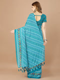 Blue  Georgette Daily Wear Saree With Blouse Piecde