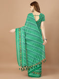 Green  Georgette Daily Wear Saree With Blouse Piecde