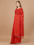 Red  Georgette Daily Wear Saree With Blouse Piecde