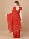 Red  Georgette Daily Wear Saree With Blouse Piecde