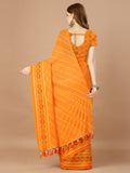 Yellow  Georgette Daily Wear Saree With Blouse Piecde