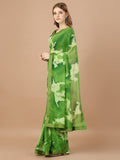 Green Georgette Festive Wear Saree With Blouse Piecde