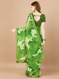 Green Georgette Festive Wear Saree With Blouse Piecde