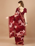 Maroon Georgette Festive Wear Saree With Blouse Piecde