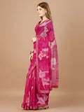 Pink Georgette Festive Wear Saree With Blouse Piecde