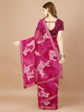 Pink Georgette Festive Wear Saree With Blouse Piecde