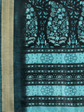 Teal Paper Silk Daily Wear Saree With Blouse Piecde