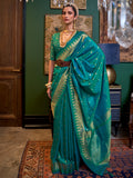 Green Art Silk Saree With Blouse Piece