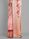 Baby Pink Georgette Saree With Blouse Piece