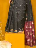 Black Silk Saree With Blouse Piece