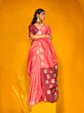 Red Silk Saree With Blouse Piece