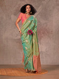 Green Silk Saree With Blouse Piece